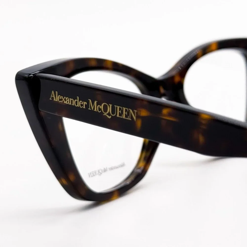NEW ALEXANDER MCQUEEN EYEGLASSES AM0305O 002 CAT EYE HAVANA WOMEN EYEWEAR